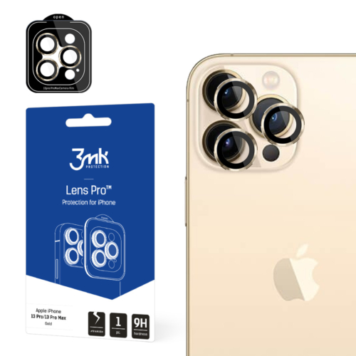 apple iphone 13 pro 13 pro max 3mk lens protection pro gold
